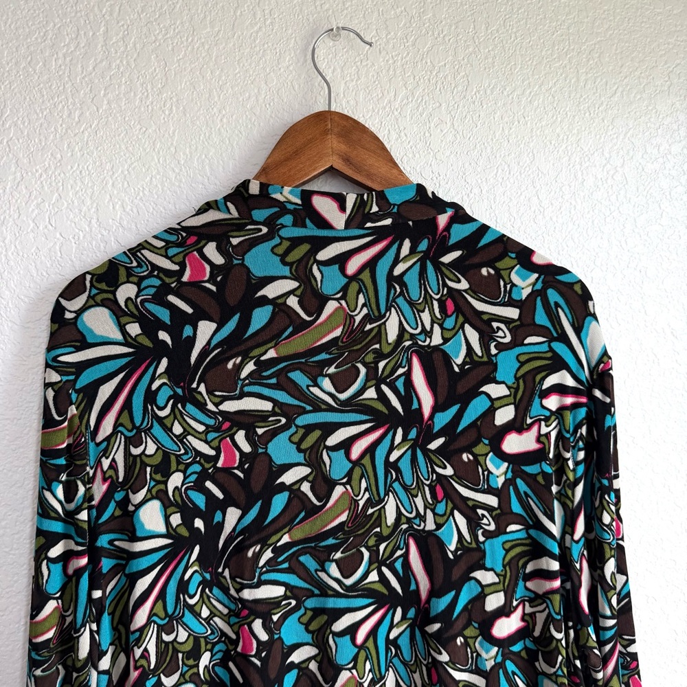 Chico’s Travelers Womens Cardigan Multicolor Floral Half Sleeve Size 3 XL 16 - Picture 4 of 8